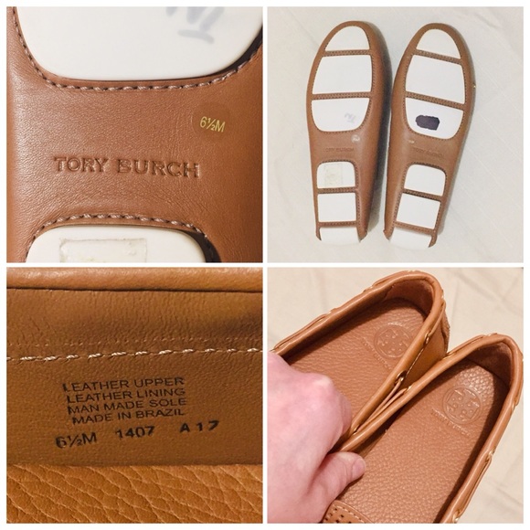 Tory Burch Leather Flats Drive Mocs - Picture 5 of 6